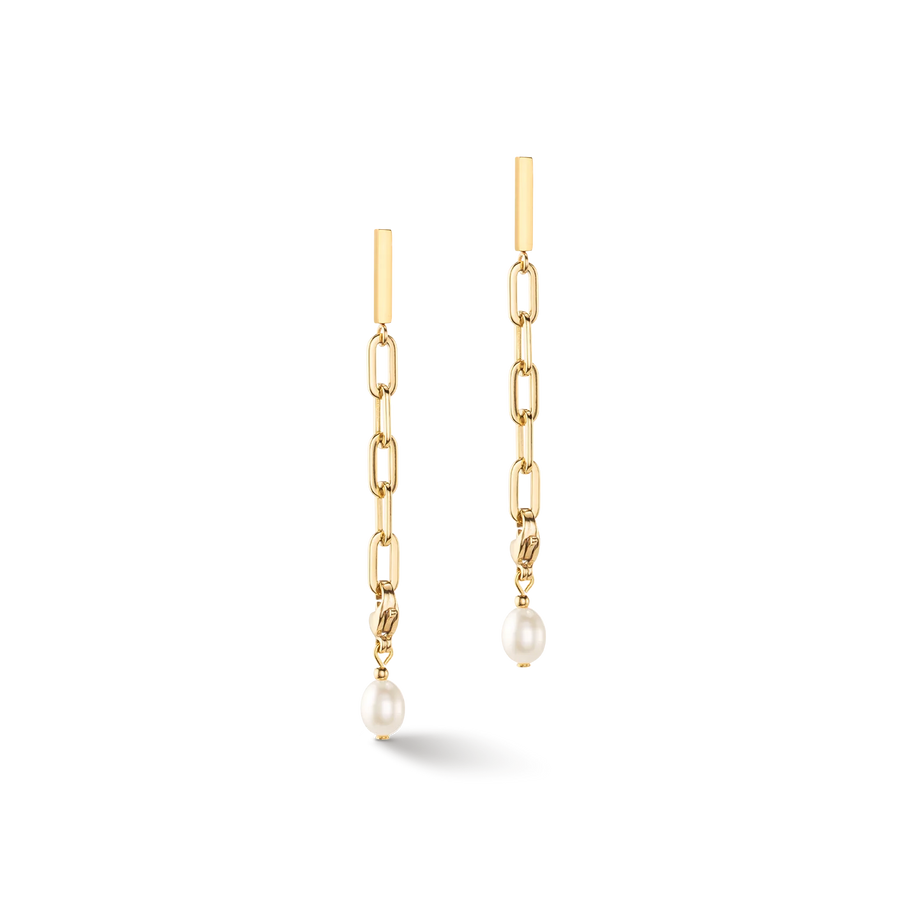 Örhängen Chain earrings with freshwater pearl (111221 1416) - Dahlströms Guld