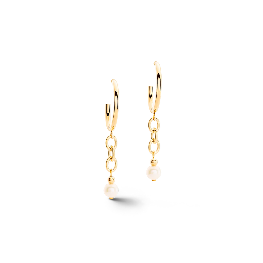 Örhängen Creole Y Navette Freshwater Pearls (111921 1416) - Dahlströms Guld
