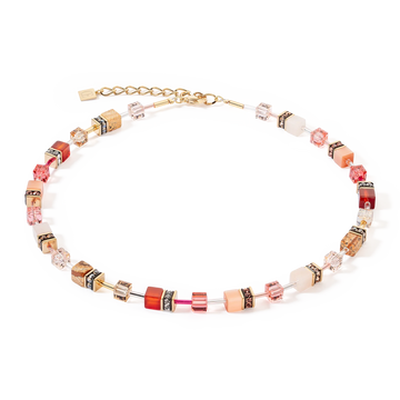 Halsband Geocube® Swarovski® Crystals & Gemstones Red Beige (490510 0310) - Dahlströms Guld