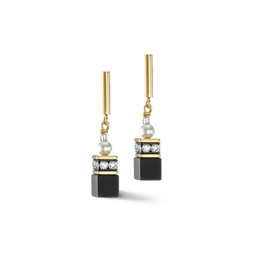 Örhängen Geocube® Precious Fusion Pearls earrings black-gold (508621 1316) - Dahlströms Guld