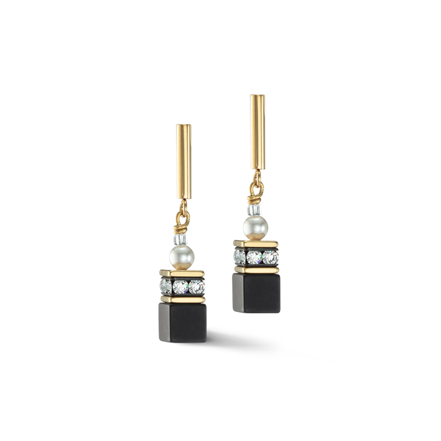 Örhängen Geocube® Precious Fusion Pearls earrings black-gold (508621 1316) - Dahlströms Guld