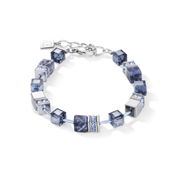 Armband Geocube® Sodalite & Haematite Blue 401730 0700 - Dahlströms Guld