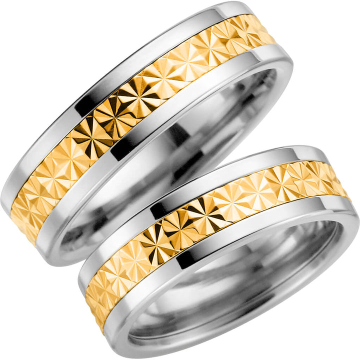 5001-6 - Flerfärgad ring i titan & rödguld - Dahlströms Guld
