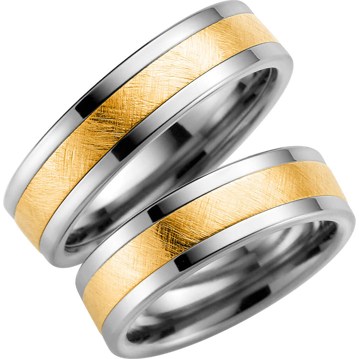 5002-6 - Flerfärgad ring i titan & rödguld - Dahlströms Guld