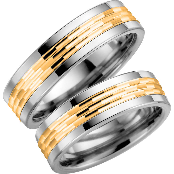 5003-6 - Flerfärgad ring i titan & rödguld - Dahlströms Guld