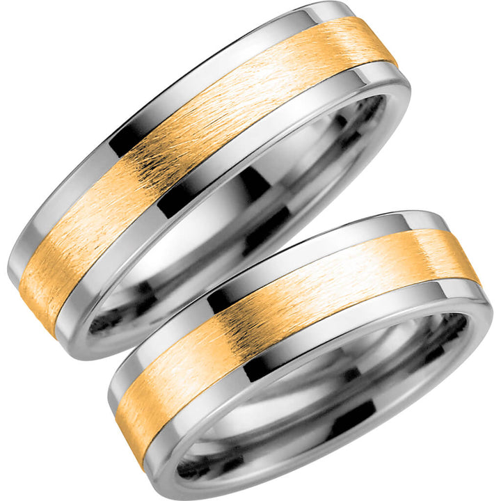 5004-6 - Flerfärgad ring i titan & rödguld - Dahlströms Guld