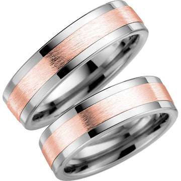 5004-6 - Flerfärgad ring i titan & roséguld - Dahlströms Guld