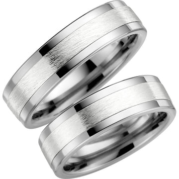 5004-6 - Flerfärgad ring i titan & silver - Dahlströms Guld