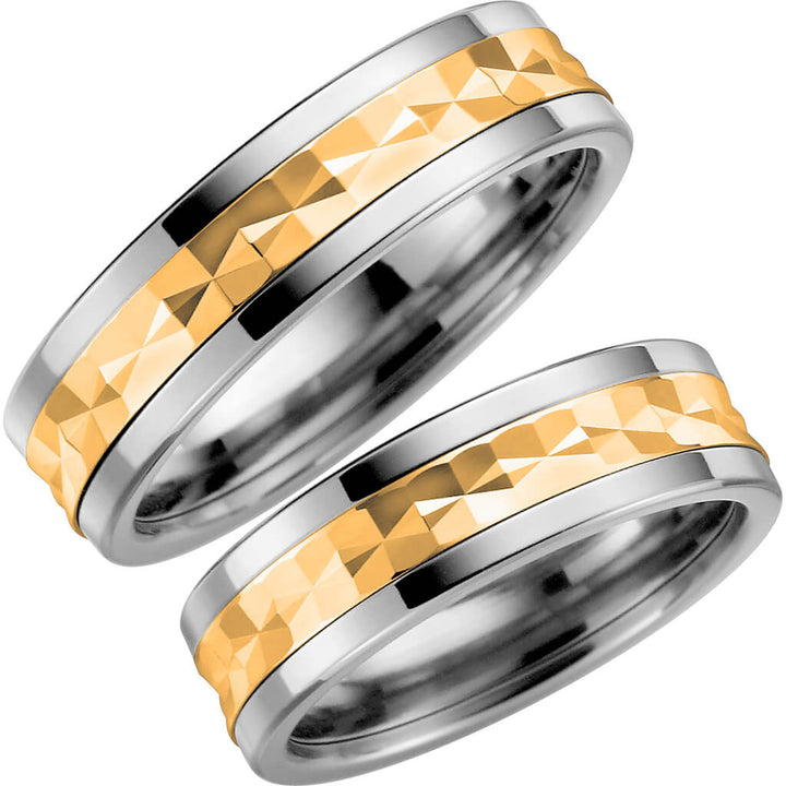 5005-6 - Flerfärgad ring i titan & rödguld - Dahlströms Guld