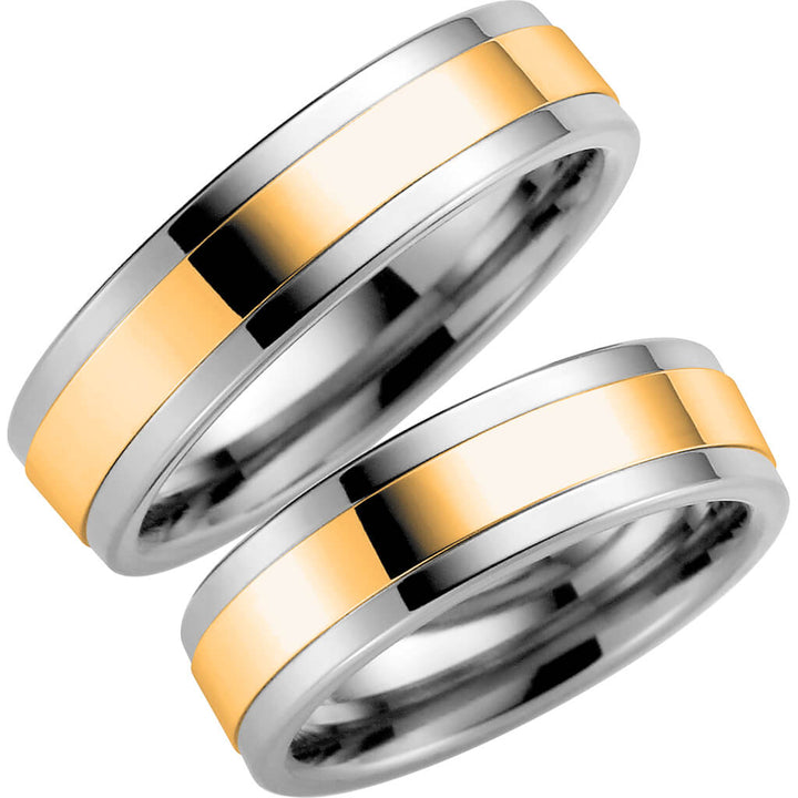 5006-6 - Flerfärgad ring i titan & rödguld - Dahlströms Guld