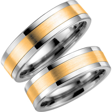 5007-6 - Flerfärgad ring i titan & rödguld - Dahlströms Guld