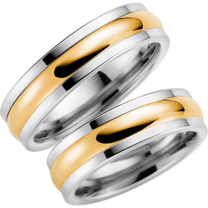 5009-6 - Flerfärgad ring i titan & rödguld - Dahlströms Guld