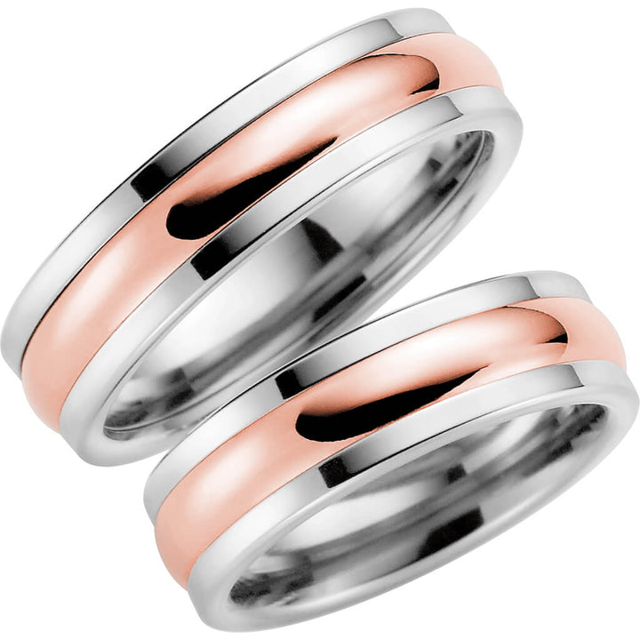5009-6 - Flerfärgad ring i titan & roséguld - Dahlströms Guld
