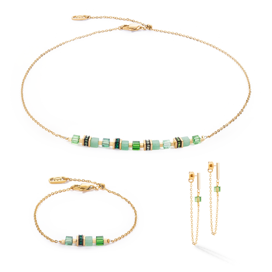 Halsband Geocube® Mini Cubes & Chain gold-green (507610 0516)