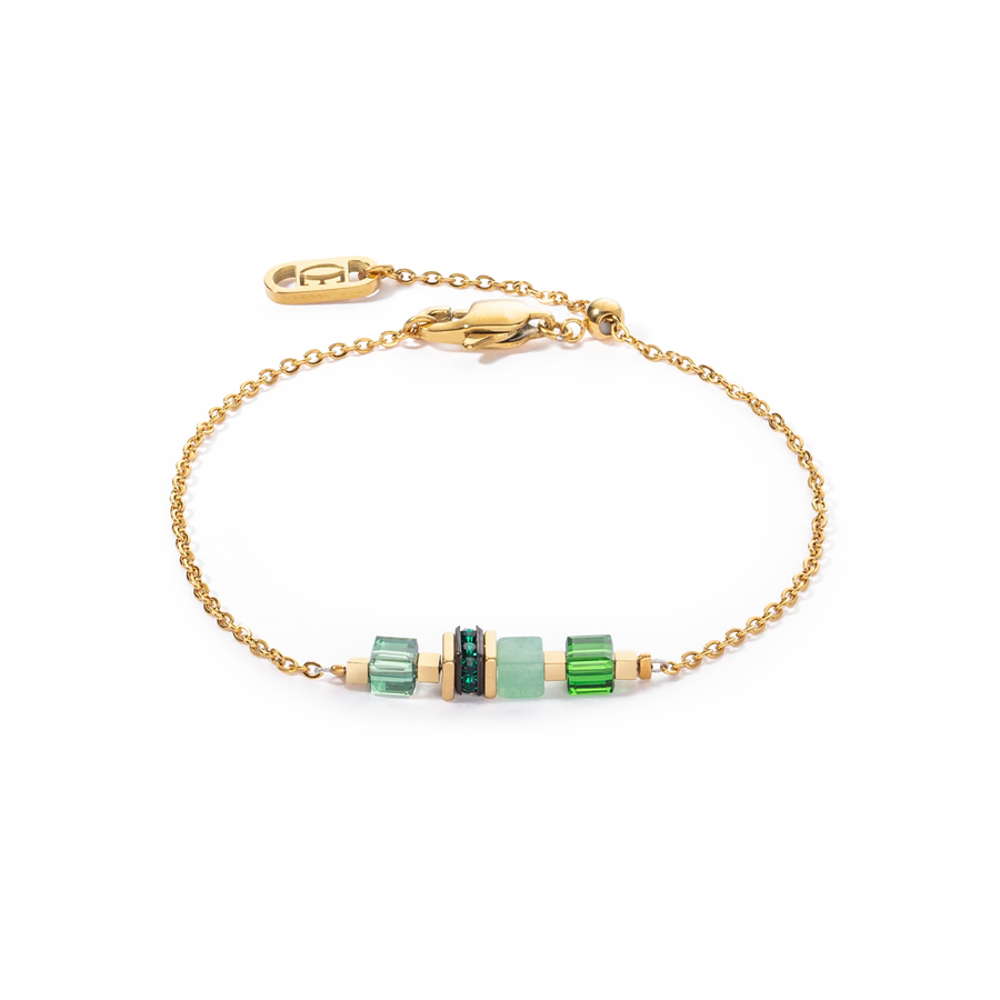 Armband Mini Cubes & Chain gold-green (507630 0516)