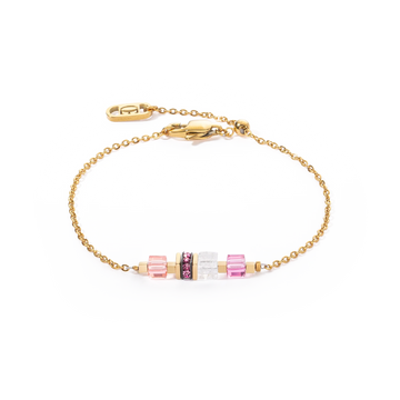 Armband Mini Cubes & Chain gold-pink (507630 1916)