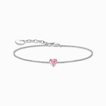 Armband med rosa hjärtformad sten A2157-051-9