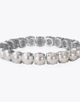 Armband Gia Stud Rhodium Pearl