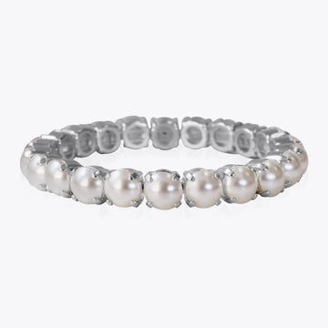 Armband Gia Stud Rhodium Pearl