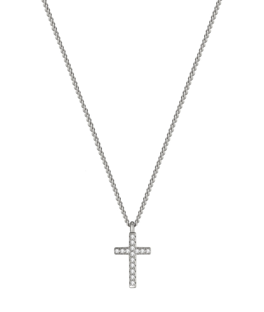 Cross Crystal Halsband Steel