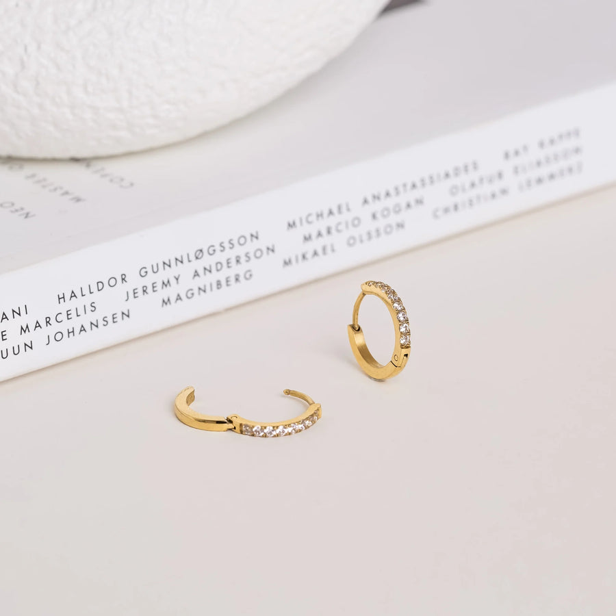 Örhängen Shiny Gold Hoops Medium Mo586 - Dahlströms Guld