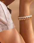 Armband Gia Stud Rhodium Light Peach