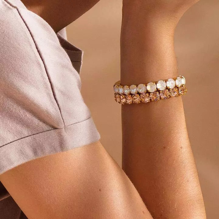 Armband Gia Stud Rhodium Light Peach