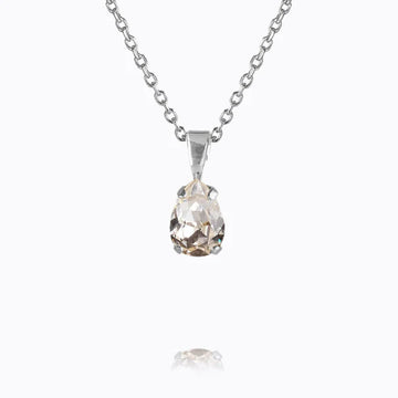 Halsband Petite Drop Rhodium Crystal