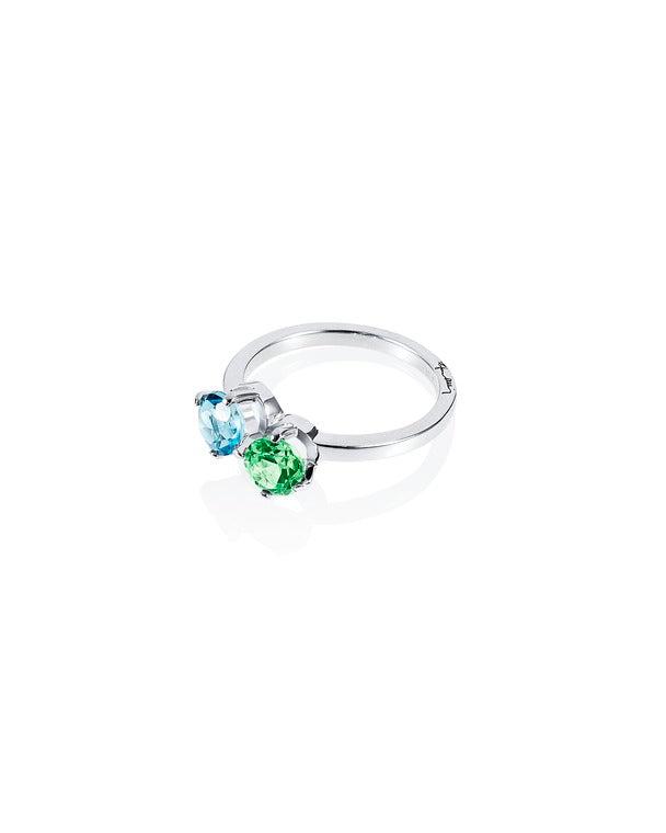The Sea & I Ring Green Sapphire/Topaz - Dahlströms Guld