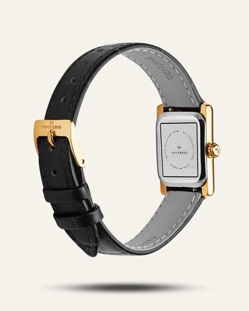 Klocka Timeless Black Leather Gold Mb0245