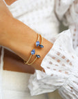 Armband Petite Drop Rhodium Lapis - Dahlströms Guld