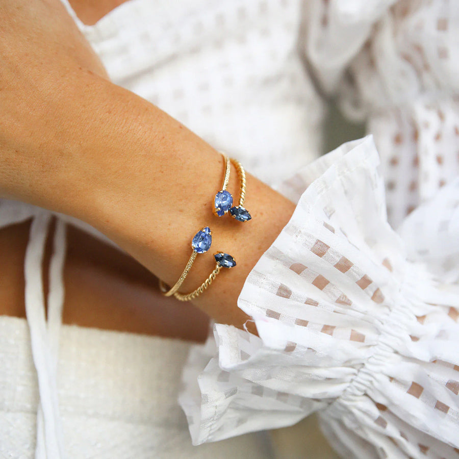 Armband Petite Drop Rhodium Lapis - Dahlströms Guld