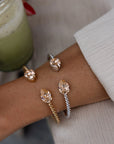 Armband Mini Drop Rhodium Light Peach