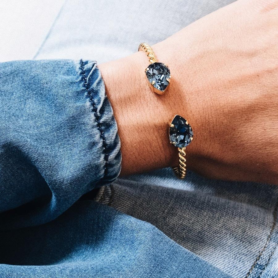 Armband Mini Drop Gold Denim Blue - Dahlströms Guld