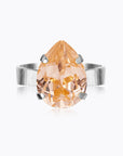 Ring Mini Drop Rhodium Light Peach