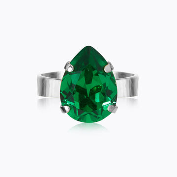 Ring Mini Drop Rhodium Majestic Green