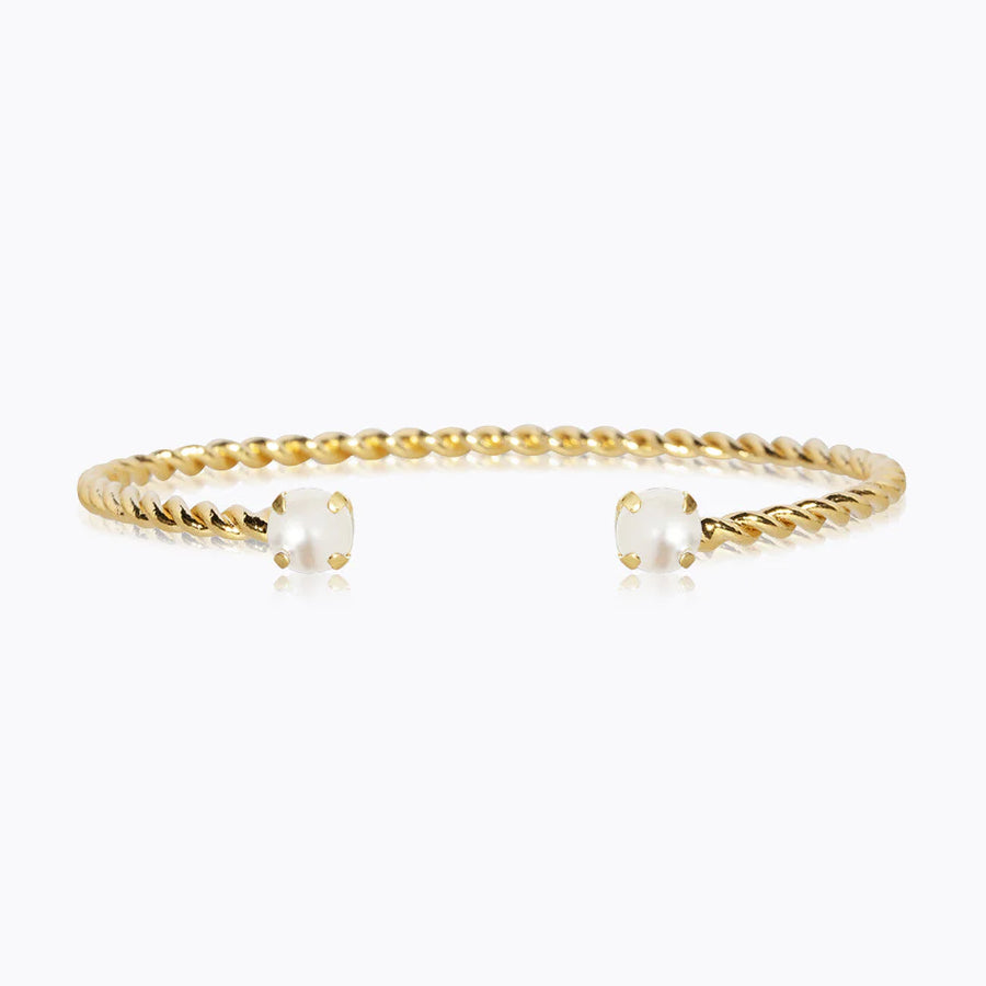 Mini Twisted Armband Gold / Pearl