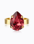 Ring Mini Drop Gold Mulberry Red - Dahlströms Guld