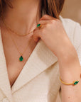 Halsband Mini Drop Gold Majestic Green