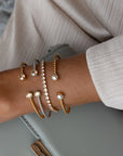 Mini Twisted Armband Rhodium / Pearl