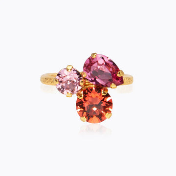 Colette Ring Gold / Coral Combo - Dahlströms Guld