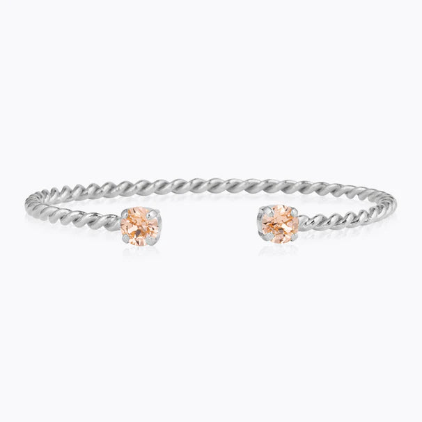 Mini Twisted Armband Rhodium / Light Peach - Dahlströms Guld