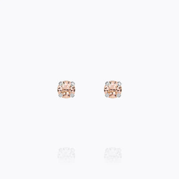 Mini Stud Örhängen Rhodium / Light Peach - Dahlströms Guld