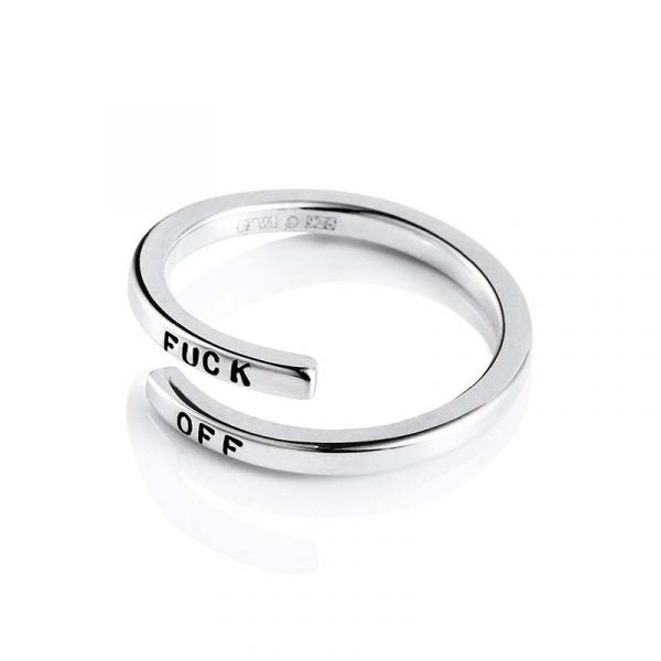 Ring Fuck Off With A Twist Silver
