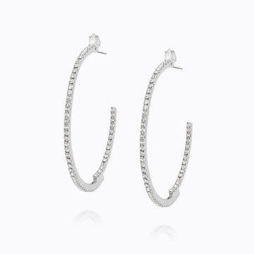 Örhängen Crystal Loop Rhodium Crystal - Dahlströms Guld