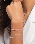Armband Rosa Pärlor Med Vit Sten A1987 401 9