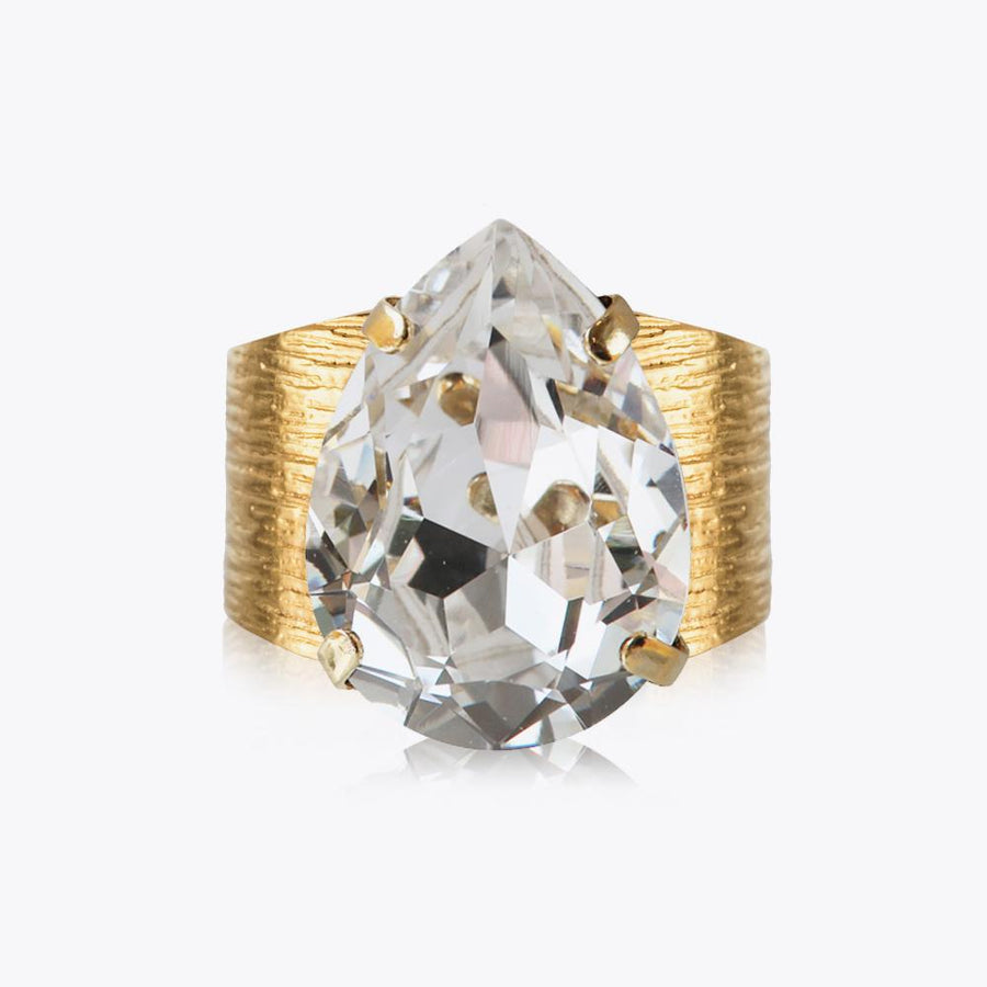 Ring Classic Drop Gold Crystal