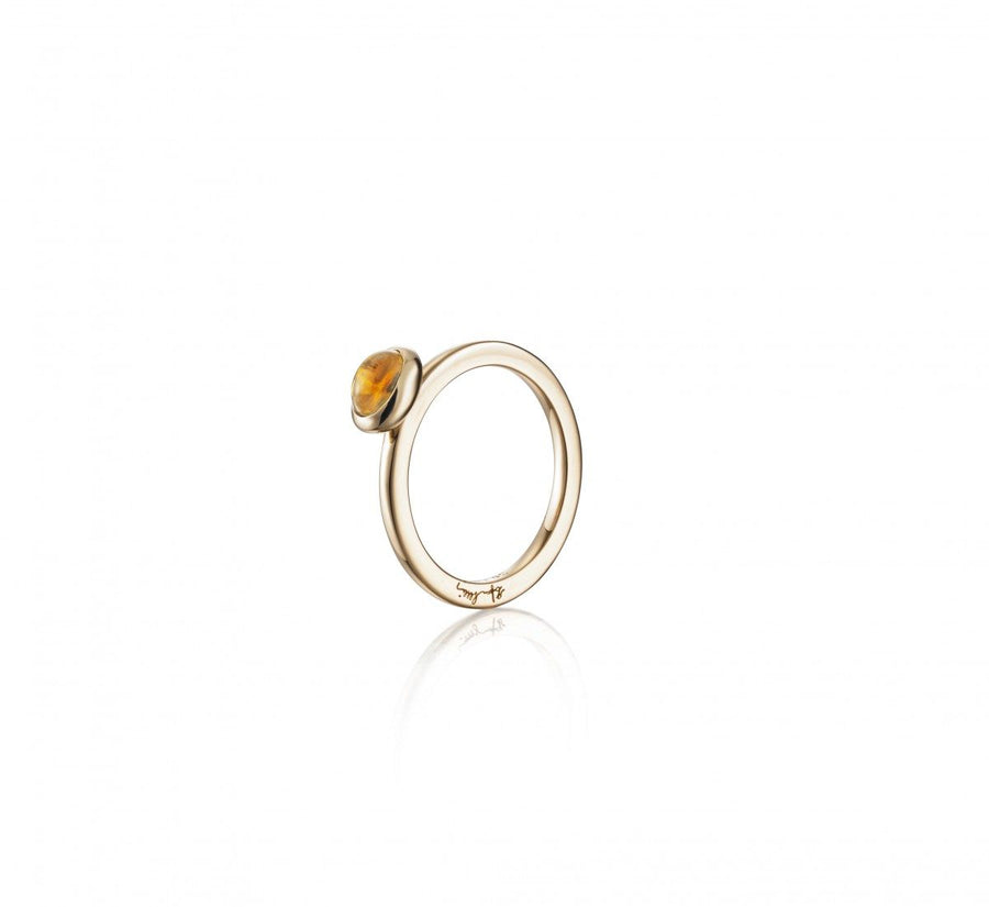 Ring Love Bead Citrine - Dahlströms Guld