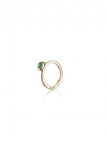 Ring Love Bead Green Agate - Dahlströms Guld