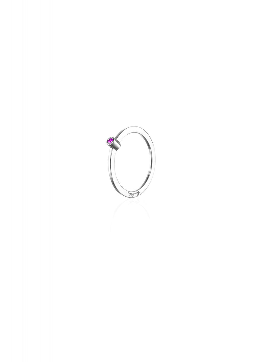 Ring Micro Blink Pink Sapphire Silver - Dahlströms Guld